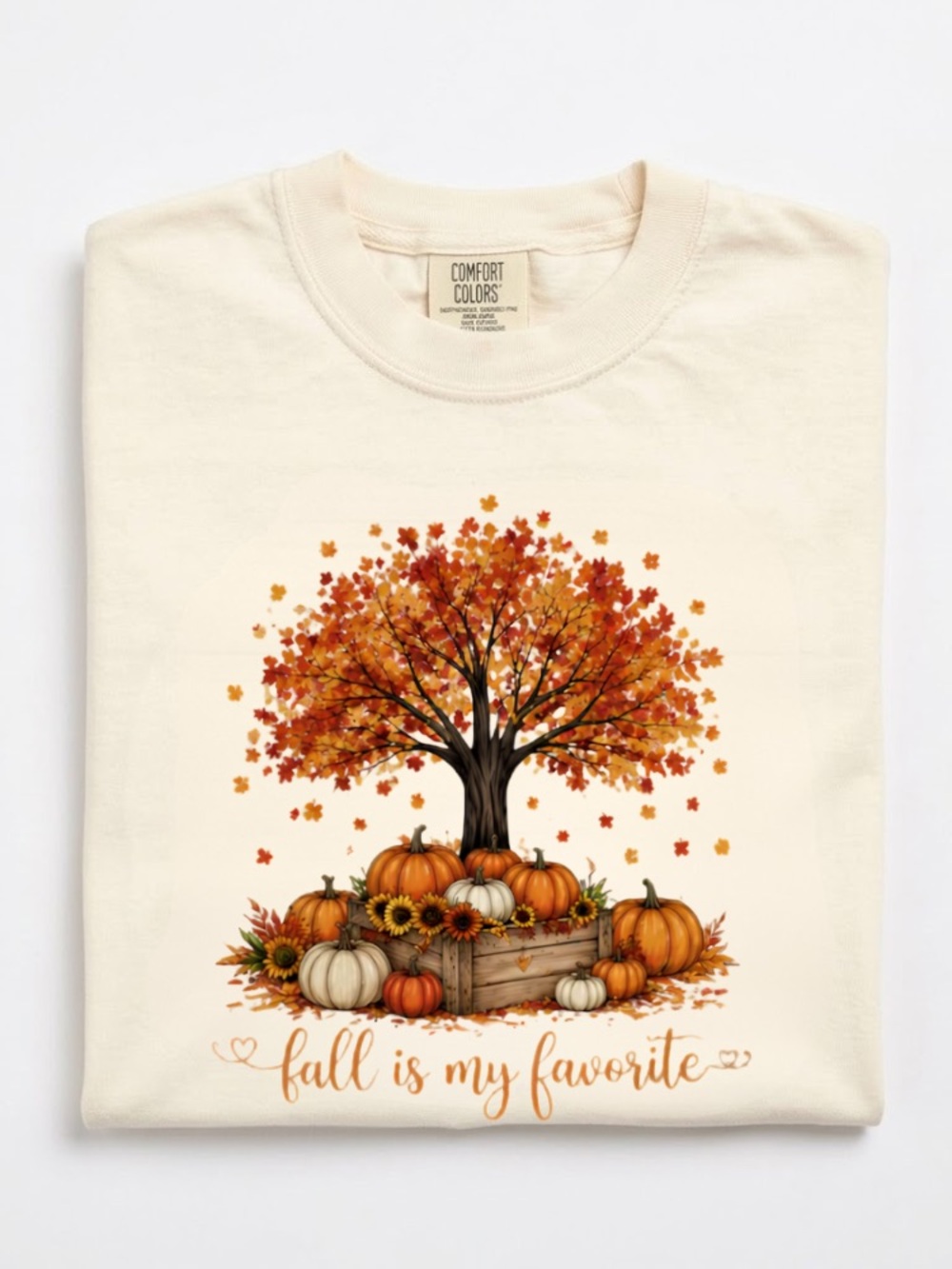 Comfort Colors 'Fall Is My Favorite' Autumn Tree And Pumpkin Graphic Tee
